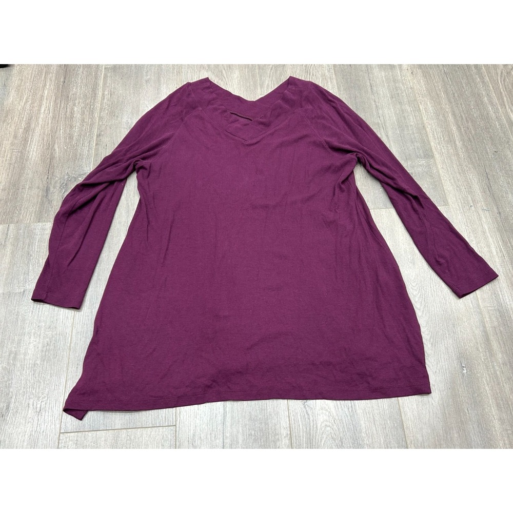 Soft Surroundings Tunic Top Womensβ 1X Purple Pima Cotton Stretch Casual Tee
